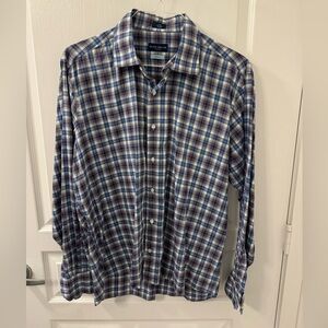 Peter Millar Flex Finish Button Down Long Sleeve Shirt size L